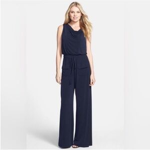 Emma & Michele Black Sleeveless Jumpsuit with V-Neckline